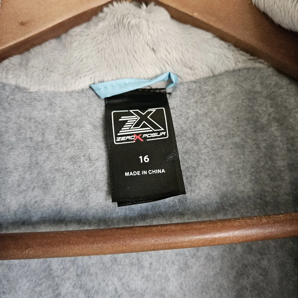 ZeroXposur Girls Puffer Jacket with Faux Fur Trim Size 16 - Picture 4 of 8